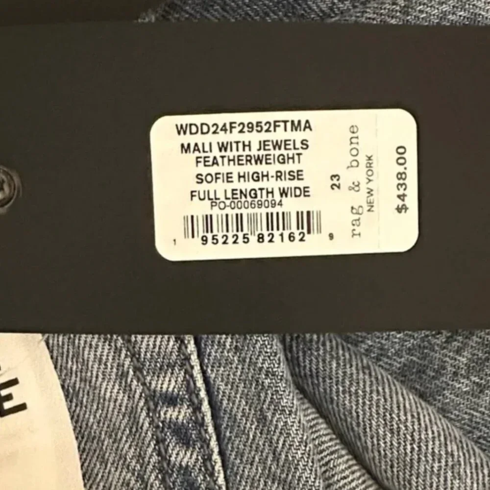 rag & bone Sofie High-Rise Featherweight Mali with Jewels Jeans - Picture 6 of 6